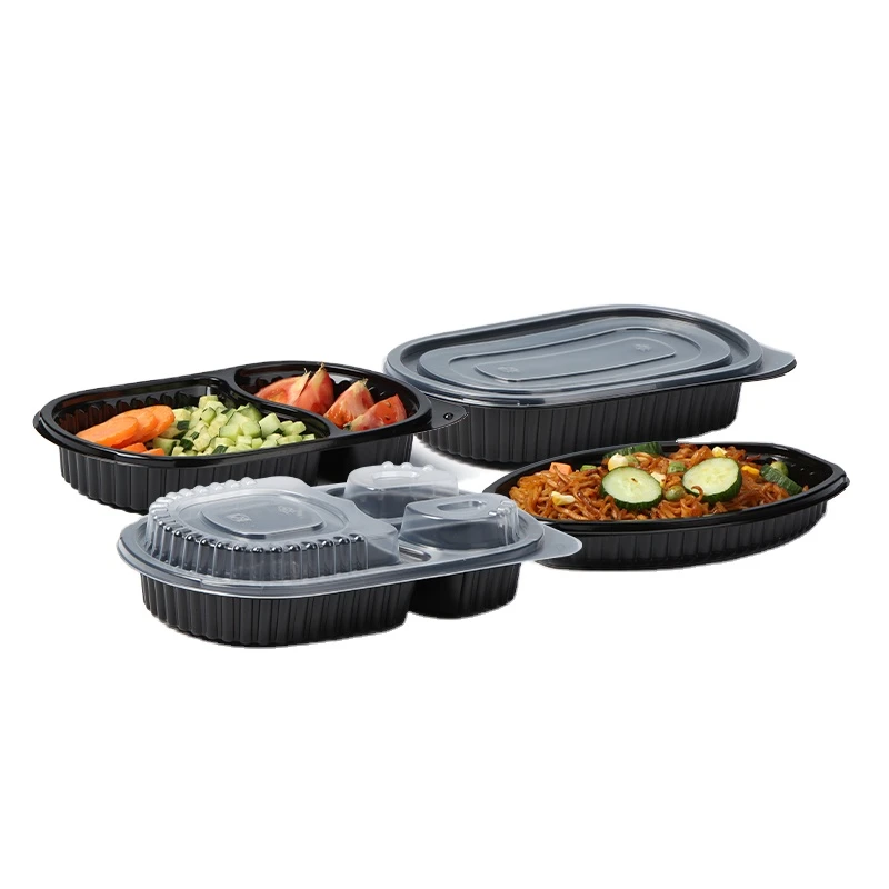 Oval lækagesikre madforberedende containere